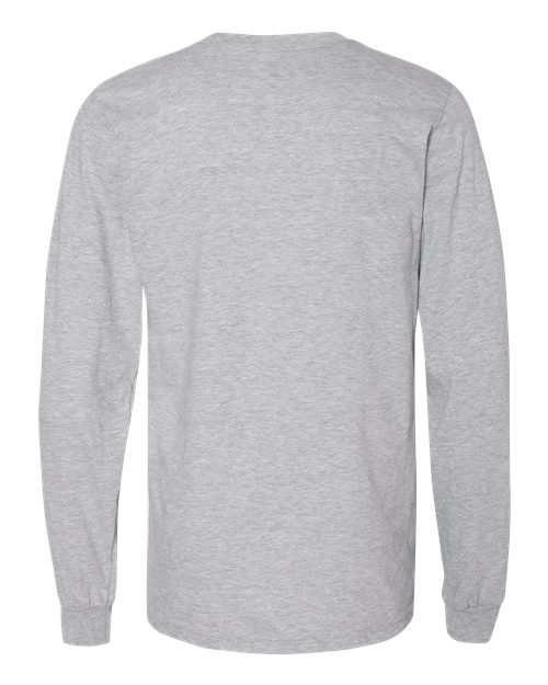 Unisex Fine Jersey Long Sleeve Tee - Heather Grey Back