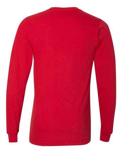 Unisex Fine Jersey Long Sleeve Tee - Red Back
