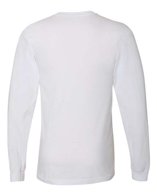 Unisex Fine Jersey Long Sleeve Tee - White Back