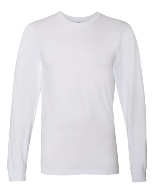 Unisex Fine Jersey Long Sleeve Tee - White Front