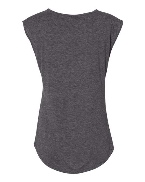 Women's Festival Sleeveless Deep V-Neck T-Shirt - Charcoal Back