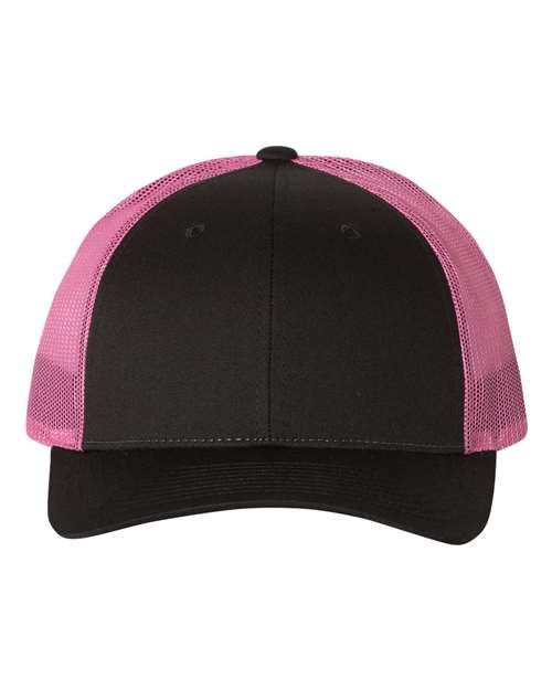 Low Pro Trucker Cap - Black/ Neon Pink Front