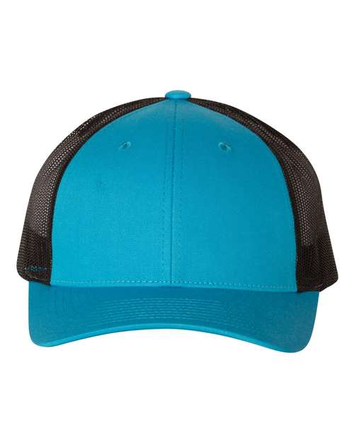 Low Pro Trucker Cap - Cyan/ Black Front