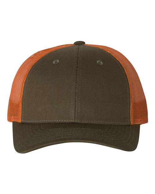 Low Pro Trucker Cap - Dark Loden/ Jaffa Orange Front
