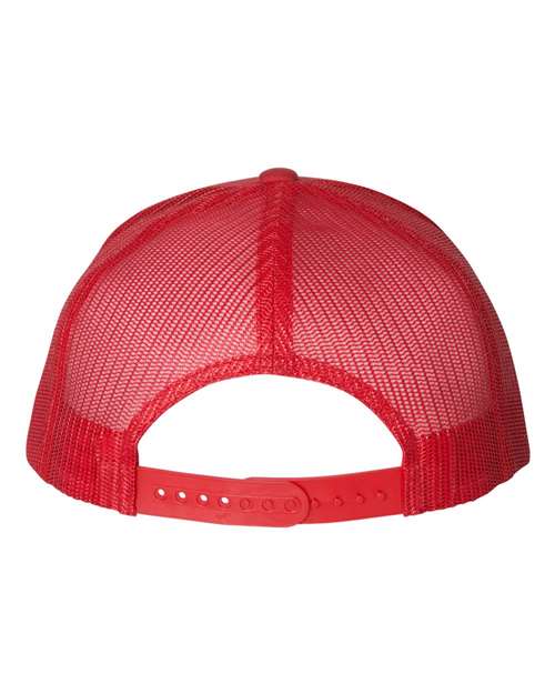 Classic Five-Panel Trucker Cap - Red Back