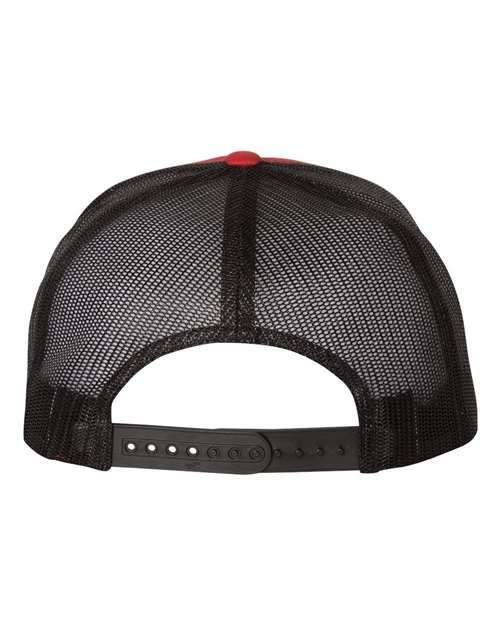 Classic Five-Panel Trucker Cap - Red/ Black Back
