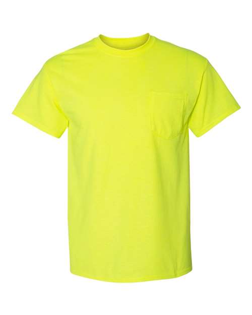Gildan Unisex DryBlend® Pocket T-Shirt - Safety Green Front