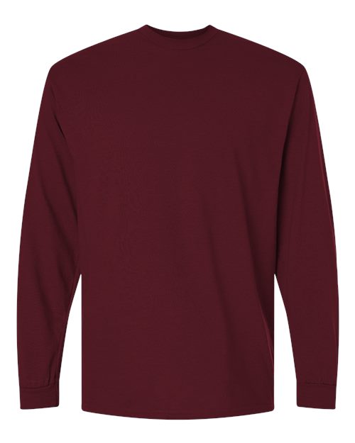 Gildan Unisex DryBlend® 50/50 Long Sleeve T-Shirt - Maroon Front