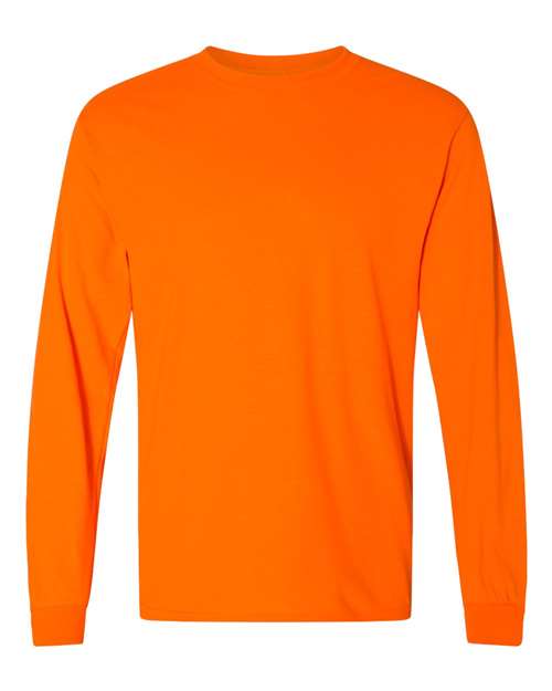 Gildan Unisex DryBlend® 50/50 Long Sleeve T-Shirt - Safety Orange Front