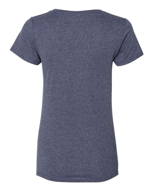 Women's Heavy Cotton™ V-Neck T-Shirt - Heather Navy Back