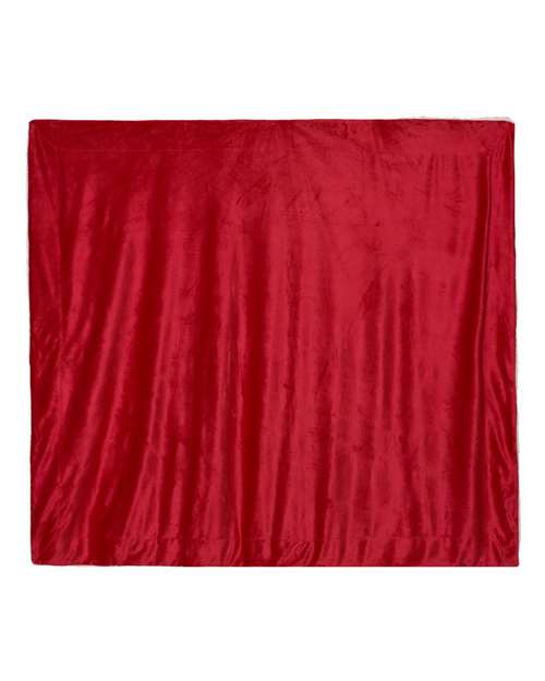 Oversized Mink Sherpa Blanket - Red Front