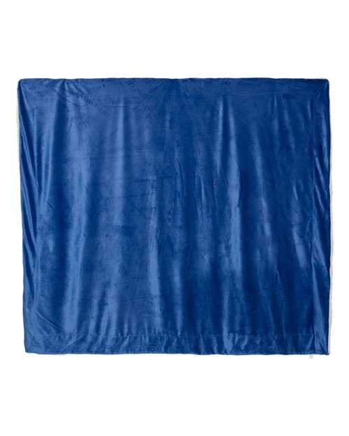 Oversized Mink Sherpa Blanket - Royal Front