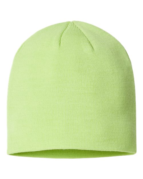 Sustainable Beanie - Acid Green Back