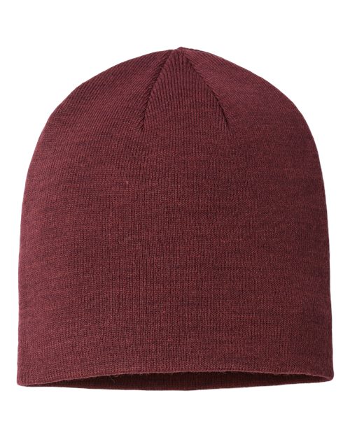 Sustainable Beanie - Burgundy Melange Front