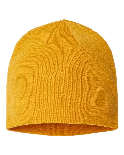 Sustainable Beanie - Mustard Yellow Back