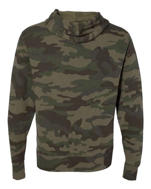 Unisex Lightweight Hooded Sweatshirt - Forest Camo Back