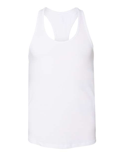 Women's Jersey Racerback Tank - White Front