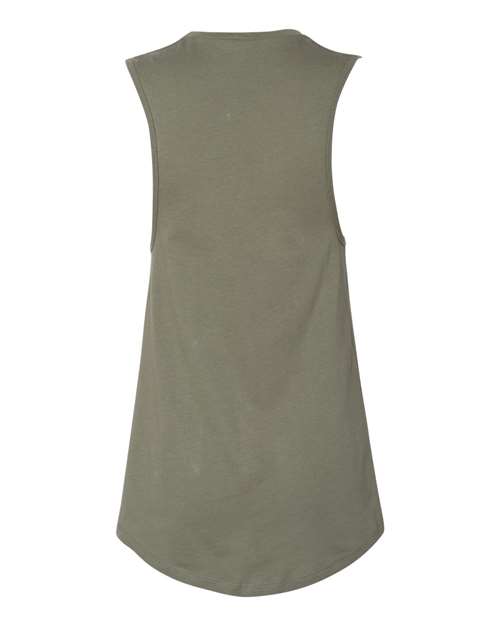 Women's Jersey Muscle Tank - Military Green Back