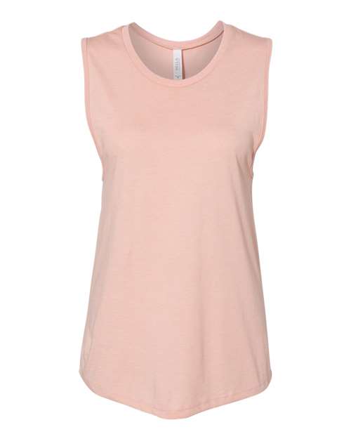 Women's Jersey Muscle Tank - Heather Peach Front