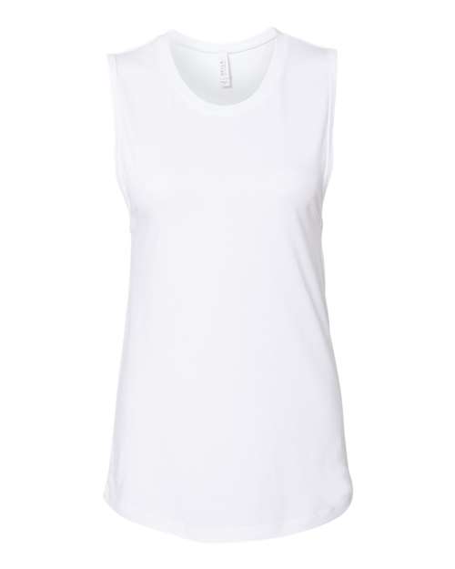 Women's Jersey Muscle Tank - White Front