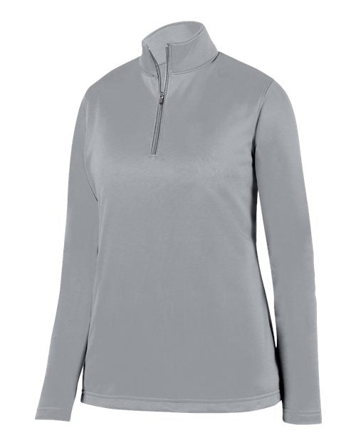Augusta Sportswear Women's Wicking Fleece Quarter-Zip Pullover - Athletic Grey Front