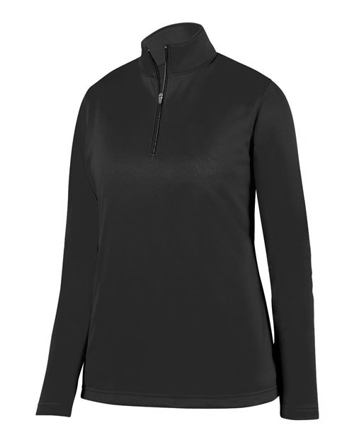 Women's Wicking Fleece Quarter-Zip Pullover - Black Front