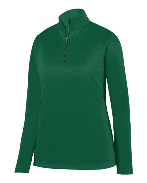 Augusta Sportswear Women's Wicking Fleece Quarter-Zip Pullover - Dark Green Front