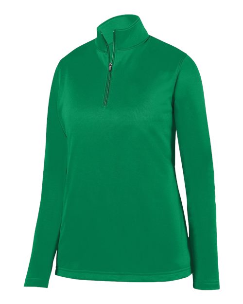 Augusta Sportswear Women's Wicking Fleece Quarter-Zip Pullover - Kelly Front