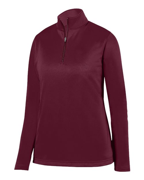 Augusta Sportswear Women's Wicking Fleece Quarter-Zip Pullover - Maroon Front