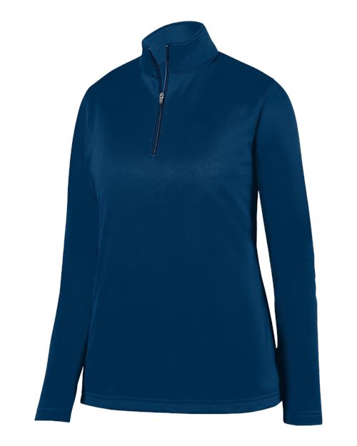 Augusta Sportswear Women's Wicking Fleece Quarter-Zip Pullover - Navy Front