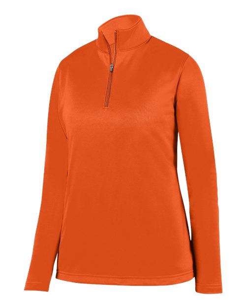 Augusta Sportswear Women's Wicking Fleece Quarter-Zip Pullover - Orange Front