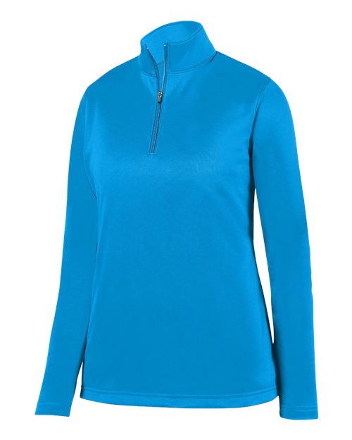 Augusta Sportswear Women's Wicking Fleece Quarter-Zip Pullover - Power Blue Front