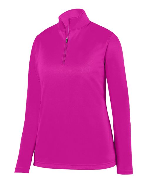 Augusta Sportswear Women's Wicking Fleece Quarter-Zip Pullover - Power Pink Front