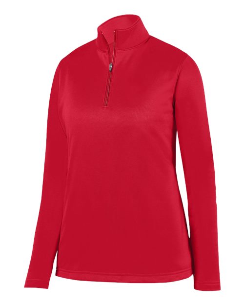 Augusta Sportswear Women's Wicking Fleece Quarter-Zip Pullover - Red Front