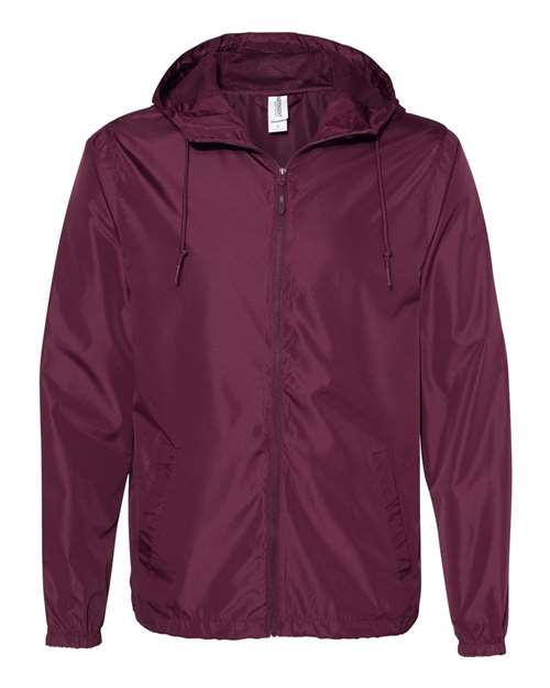 Men's Lightweight Windbreaker Full-Zip Jacket - Maroon Front