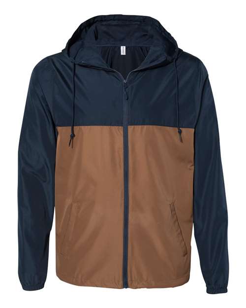 Men's Lightweight Windbreaker Full-Zip Jacket - Classic Navy/ Saddle Front