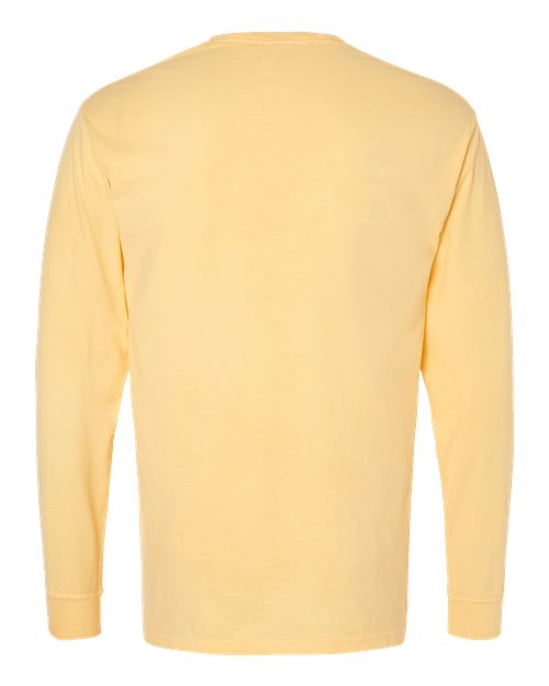 Unisex Garment-Dyed Long Sleeve T-Shirt - Summer Squash Yellow Back