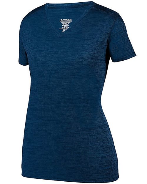Women's Shadow Tonal Heather Training V-Neck T-Shirt - Black Front