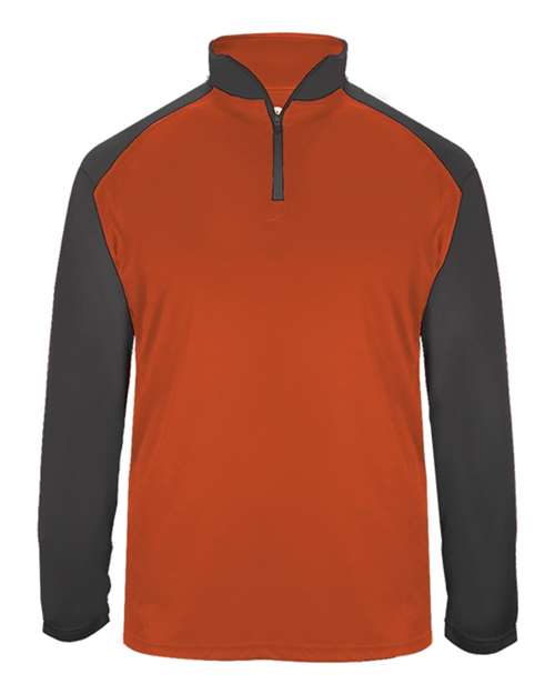 Men's Ultimate SoftLock™ Sport Quarter-Zip Pullover - Burnt Orange/ Graphite Front