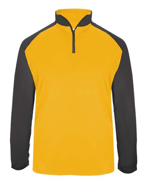 Men's Ultimate SoftLock™ Sport Quarter-Zip Pullover - Gold/ Graphite Front