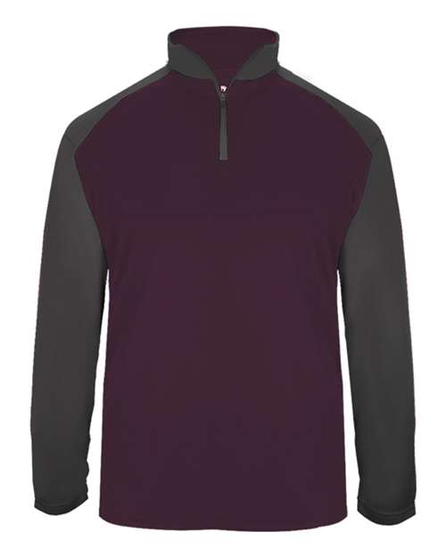 Men's Ultimate SoftLock™ Sport Quarter-Zip Pullover - Maroon/ Graphite Front