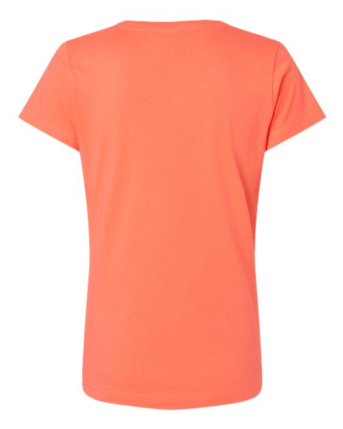 Women's Fine Jersey V-Neck Tee - Papaya Back