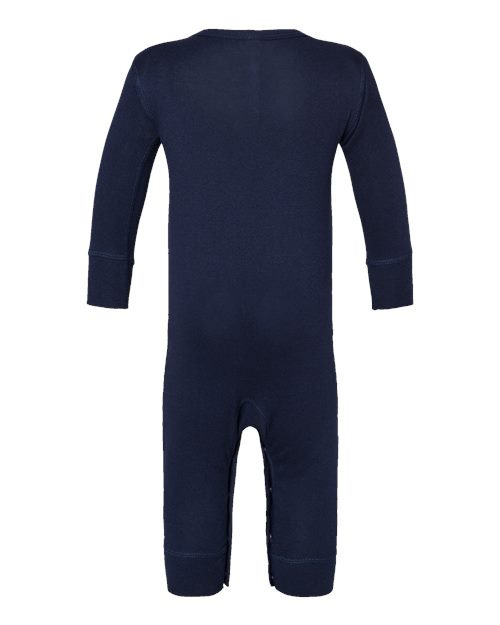 Infant Long Legged Baby Rib Bodysuit - Navy Back