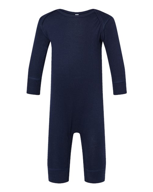 Infant Long Legged Baby Rib Bodysuit - Navy Front
