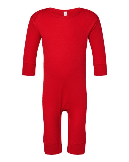 Infant Long Legged Baby Rib Bodysuit - Red Front