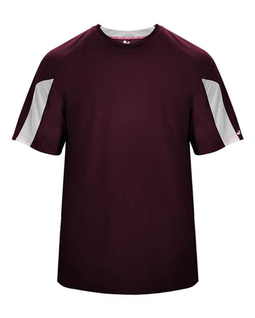 Youth Striker T-Shirt - Maroon/ White Front