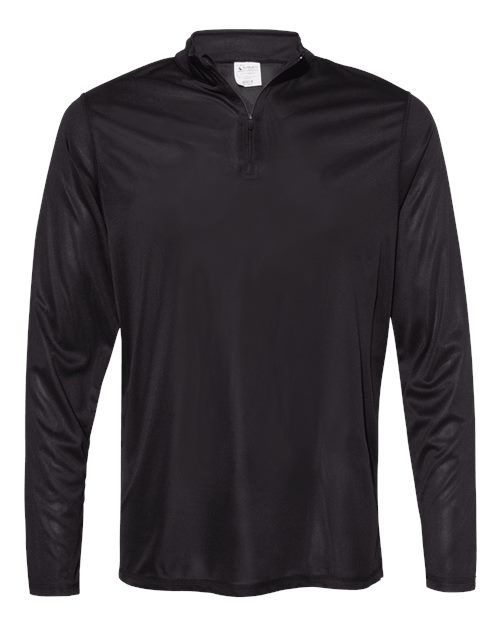 Men's Attain Color Secure® Performance Quarter-Zip Pullover - Black Front
