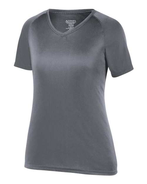 Women's Attain Wicking V-Neck T-Shirt - Graphite Front