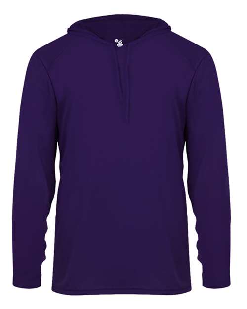 Unisex B-Core Hooded Long Sleeve T-Shirt - Purple Front