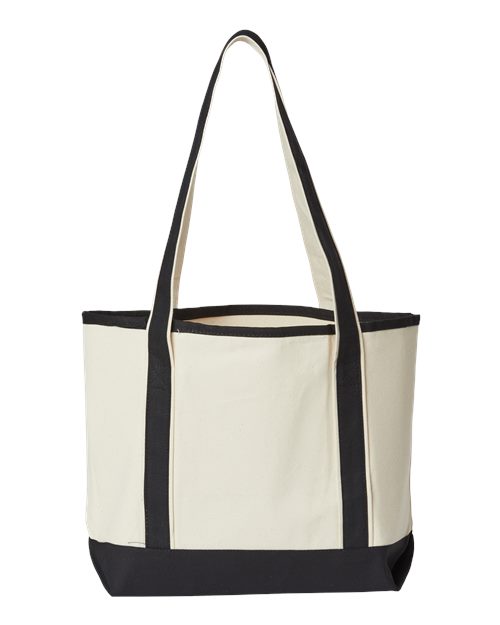 Promotional Heavyweight Medium Beach Tote - Natural/ Black Back